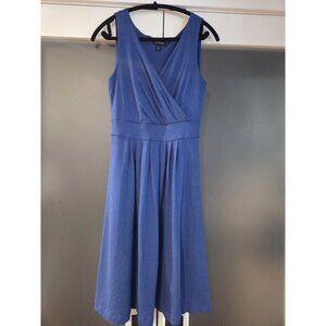 Lands’ End Blue Sleeveless Fit N Flare Knit Midi Dress Women’s Small 6–8